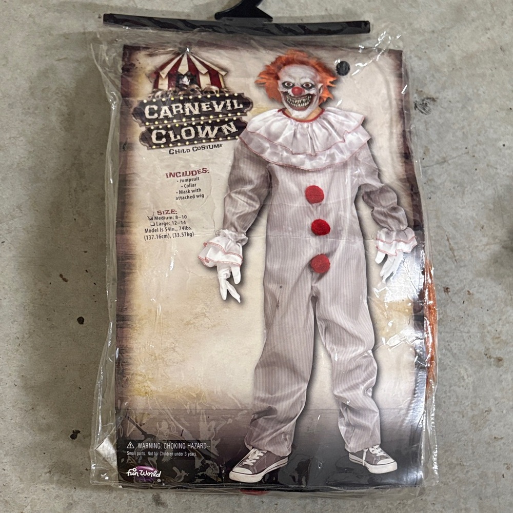 CarnEvil Clown Child Costume - Gray and Red